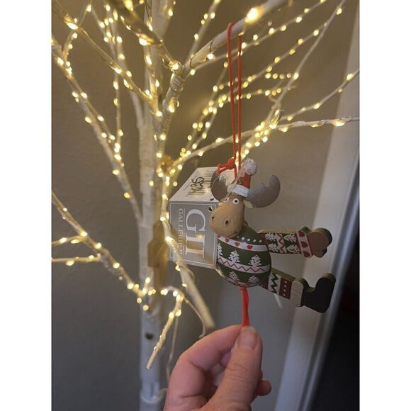 nwt xmas tree ornament moose with ugly sweater spring action loaded - Picture 5 of 6